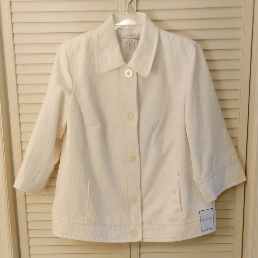 Sag Harbor Off-White Blazer Professional Suit Jacket